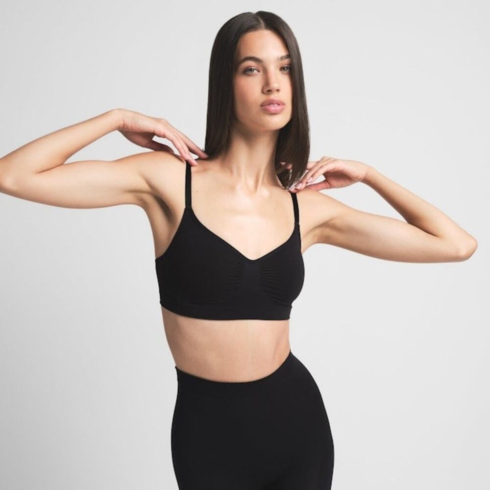 SKIMS SEAMLESS SCULPT Bralette - Onyx Size L NWT #0008